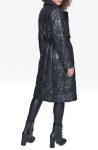 Karl Lagerfeld Paris Houndstooth Quilted Tie Belt Double Breasted Trench Coat