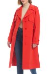 Kate Spade New York Red Water Resistant Trench Coat