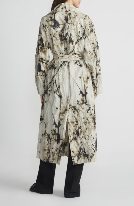 Lafayette 148 New York Floral Print Belted Coat