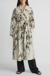 Lafayette 148 New York Floral Print Belted Trench Coat