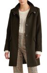 Lauren Ralph Lauren Brown Tab Front Wool Blend Coat