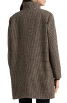 Lauren Ralph Lauren Burgundy Houndstooth Tab Front Wool Blend Coat