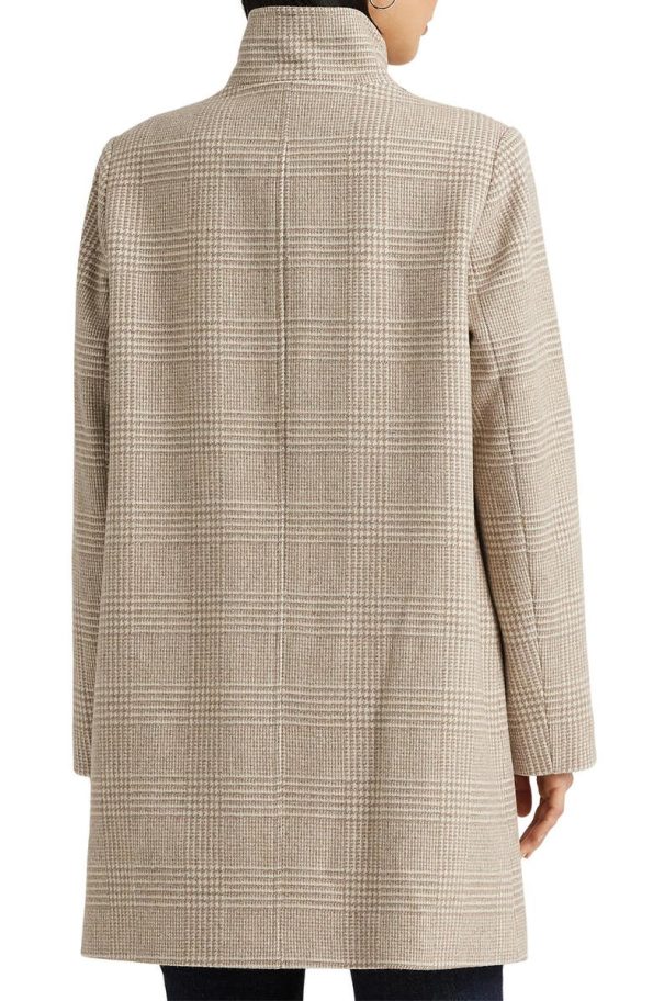 Lauren Ralph Lauren Cream Tab Front Coat