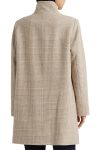 Lauren Ralph Lauren Cream Tab Front Wool Blend Coat