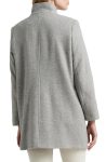 Lauren Ralph Lauren Grey Tab Front Wool Blend Coat