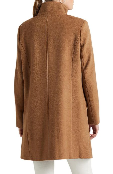 Lauren Ralph Lauren New Vicuna Brown Tab Front Coat