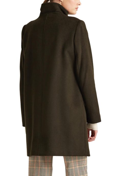 Lauren Ralph Lauren Tab Front Wool Blend Coat