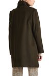Lauren Ralph Lauren Brown Tab Front Wool Blend Coat