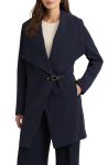 Lauren Ralph Navy Blue Buckle Closure Coat
