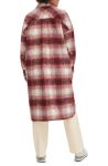Levi’s Burgundy Plaid Wool Longline Coat