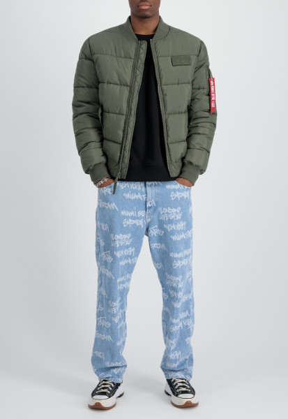 Ma-1 Puffer Grey Flight Bomber Jacket.