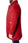 Maceoo Red Captainskull Embroidered Peacoat