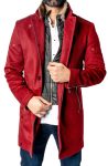 Maceoo Red Captainskull Embroidered Peacoat