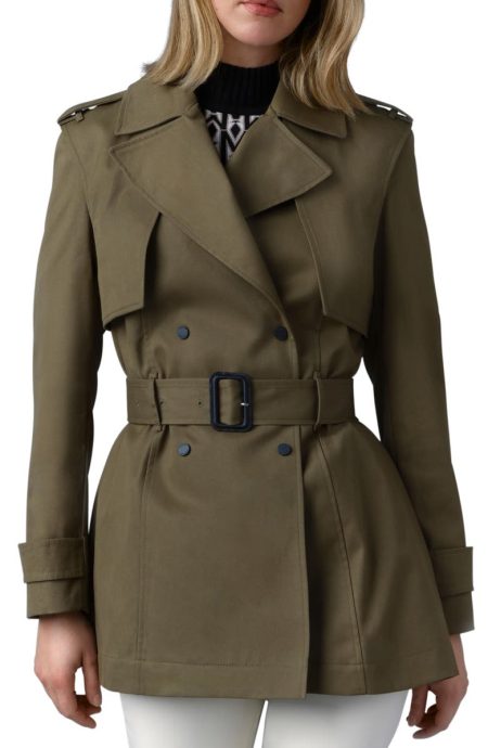 Mackage Adva Water Repellent Light Military Trench Coat