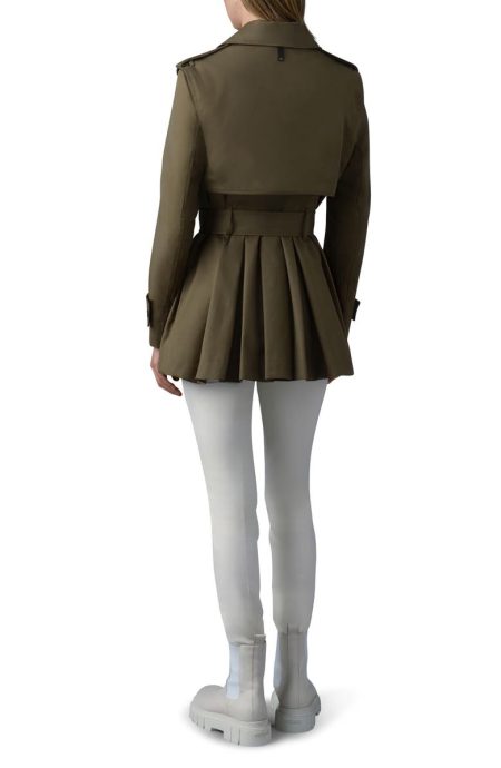 Mackage Adva Water Repellent Light Military Trench Coat.