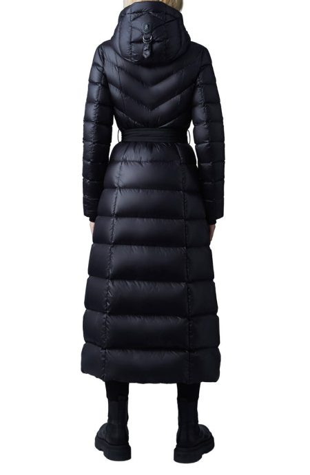 Mackage Black Calina Lustrous Water Repellent Down Coat.