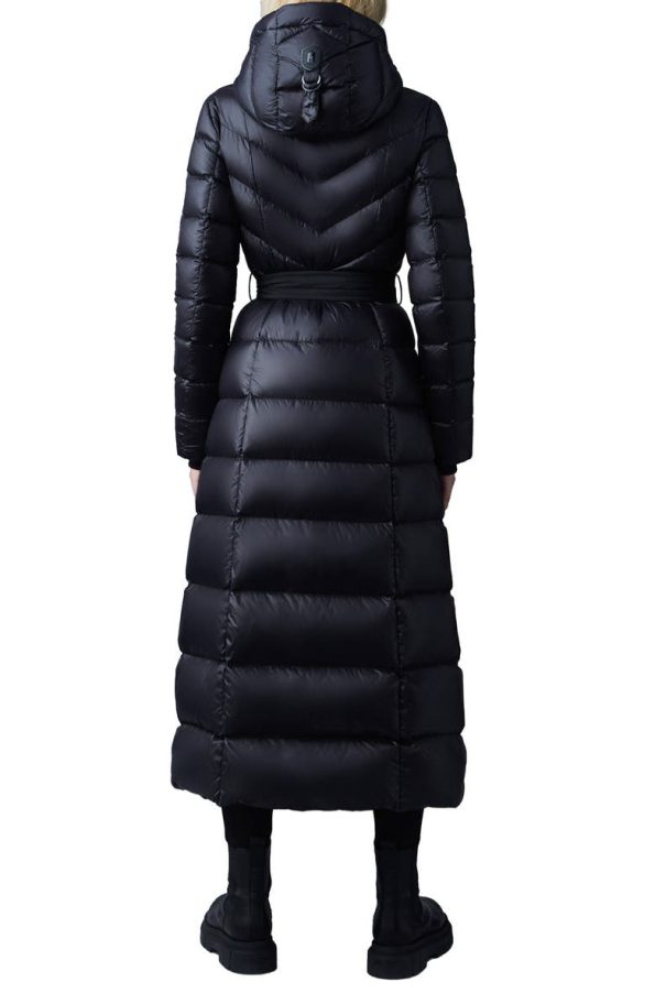 Mackage Black Calina Lustrous Water Repellent Down Coat.