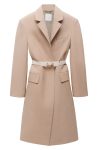 Mango Light Beige Structure Belted Coat