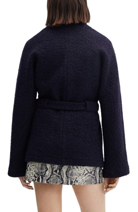 Mango Navy Blue Tie Waist Coat.