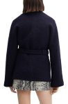 Mango Navy Blue Tie Waist Coat