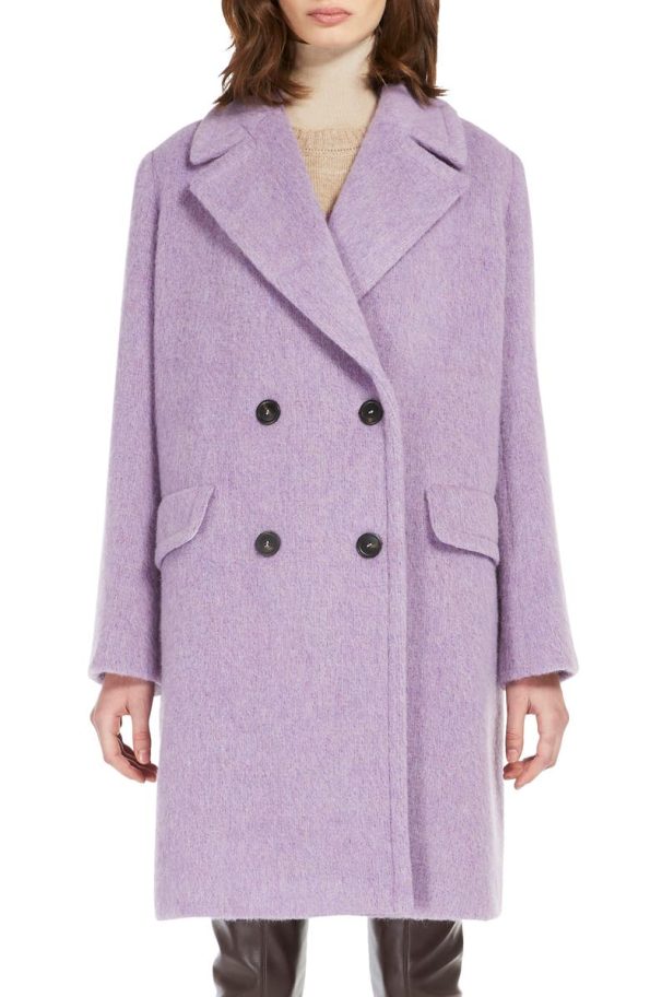 Max Mara Hello Virgin Lilac Wool Blend Coat