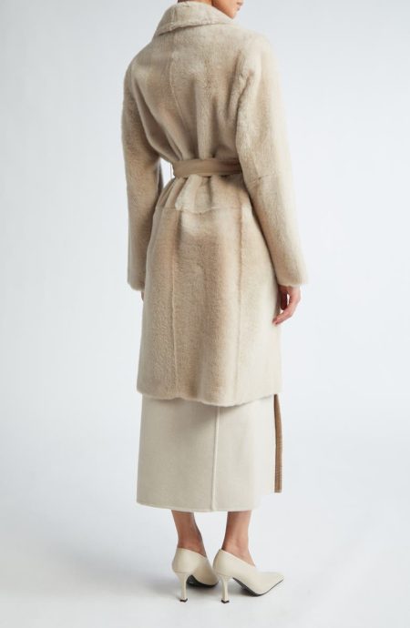Max Mara Sand Ulzio Belted Camel & Mohair Coat.
