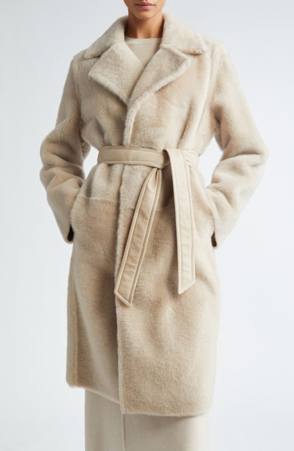 Max Mara Sand Ulzio Belted Camel & Mohair Coat