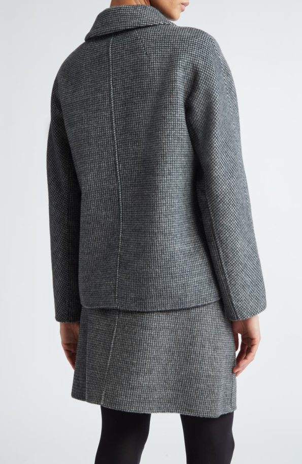 Max Mara Sorriso Check Wool Blend Short Coat