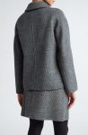 Max Mara Sorriso Grey Check Wool Blend Short Coat