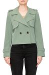 Melloday Spring Olive Crop Trench Blazer