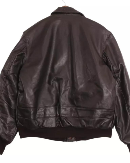 Men's A-2 Brown Sheep Skin Leather Flight Jacket .