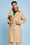 Men's Beige Belted Trench Coat