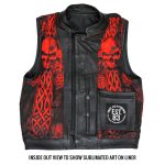 Men's Black 'celtic Cross' Conceal And Carry Hot Leathers Vest