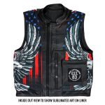 Men's Black 'patriotic' Conceal And Carry Hot Leather Vest.