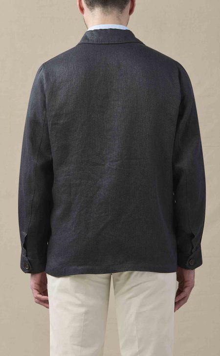Men's Dark Slate Blue Cotton Chore Coat.