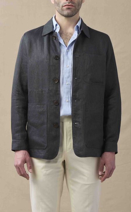 Men's Dark Slate Blue Cotton Chore Coat
