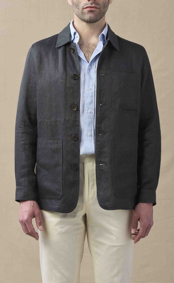 Men's Dark Slate Blue Cotton Chore Coat