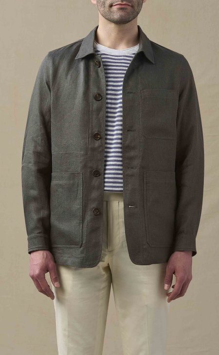 Men's Gray Cotton Chore Coat