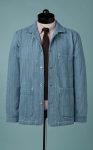 Men's Handloom Denim Light Ice Wash Chore Coat