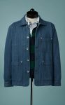 Men's Handloom Denim Rinse Wash Chore Coat
