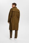 Men’s Khaki Green Belted Trench Coat