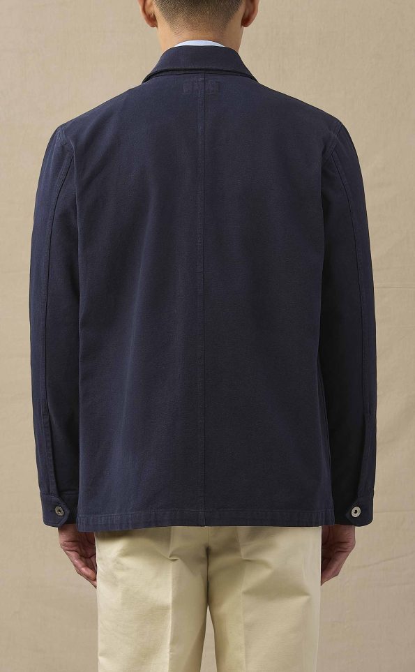 Men's Navy Blue Heavy Canvas Chore Coat.