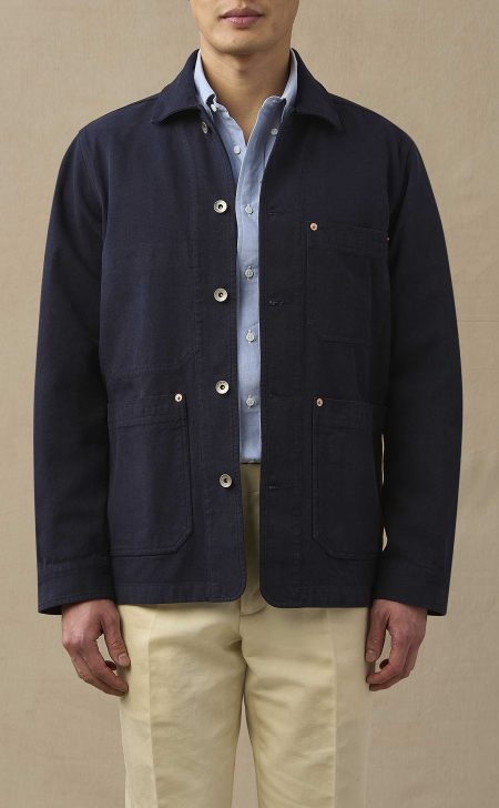 Men's Navy Blue Heavy Canvas Chore Coat