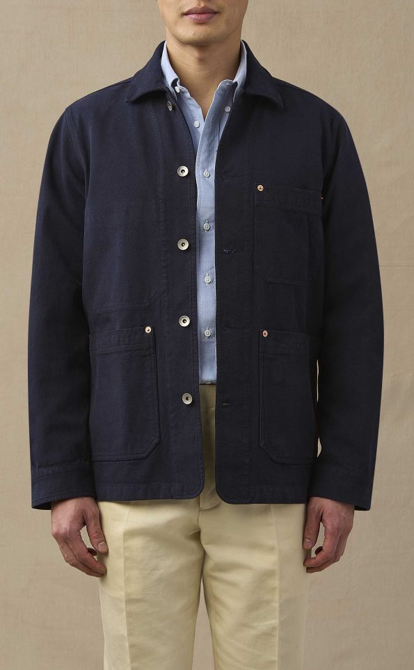Men's Navy Blue Heavy Canvas Chore Coat