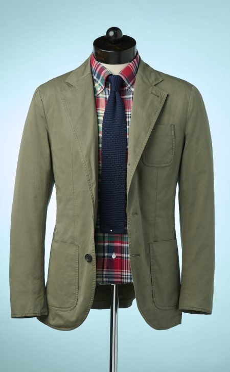 Men's Olive Green Cotton Sportcoat.