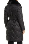 Michael Kors Black Faux Fur Collar Diamond Quilted Coat