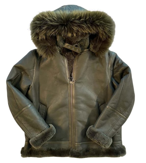 Money Green B3 Sheepskin Shearling Bomber Jacket