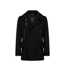 New Melton Black Wool Peacoat