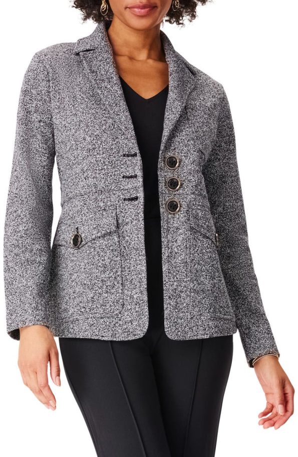Nic+zoe Black Mix Editor Knitted Blazer