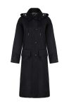 Nocturne Black Oversize Hooded Trench Coat